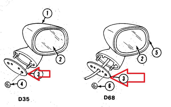 DOOR SPORT MIRROR GASKETS, PAIR, NEW, 78-85 G-BODY