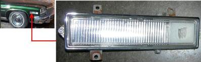 FRONT CORNERING LIGHT, RH 76 LS EC, CLEAR, USED