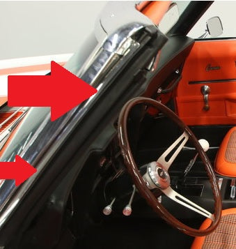 PILLAR WEATHERSTRIP CHANNEL ,CONV LEFT USED 67 CAMARO FIREBIRD