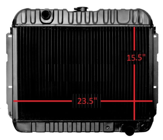 RADIATOR, AT, SB, 3 CORE, 15.5" X 23.5", NEW, 69-70 IMPALA