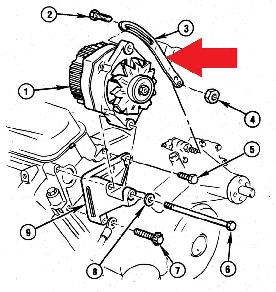 ALTERNATOR UPPER BRACKET, 231 330 350, NEW, 66-78 BUICK