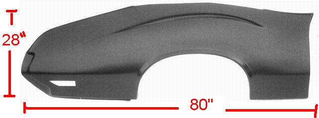 QUARTER PANEL SKIN RH 70-2 442CU FASTBACK EXC CNV SUPR STEEL