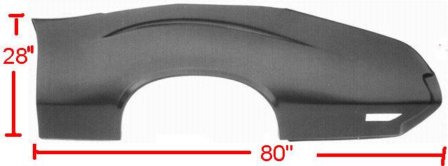 QUARTER PANEL SKIN, LH, 70-2 442 CU, FASTBACK, EXC CONV SUPR, STEEL