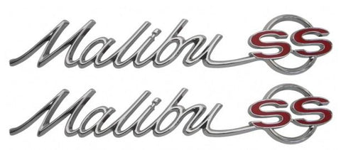 QUARTER PANEL EMBLEMS (MALIBU SS) REPRO, PAIR