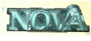 GRILLE EMBLEM, "NOVA", USED, 76-77