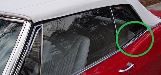 QUARTER REVEAL MOLDING ,LEFT, CONVERT,USED 65 IMPALA