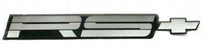 REAR BUMPER EMBLEM, "RS", 85-9 CA, WITH BOWTIE SYMBOL, USED