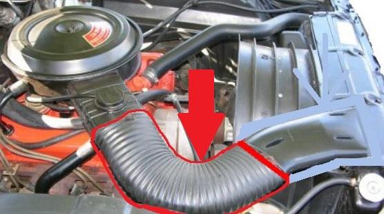 AIR INTAKE HOSE FLEX DUCT, FOR V8, USED
