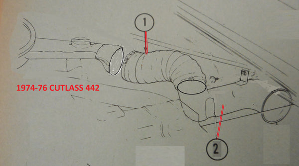 ENGINE AIR INTAKE FLEX HOSE, NEW 73-79 TRANS AM, OLDS