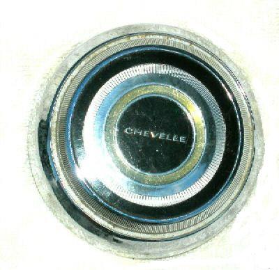 HORN CAP, CHEVELLE 66, ROUND, CHROME, STD WHEEL, USED