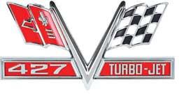 FENDER EMBLEM (427 TURBOJET V-FLAG) ,EA, 65-7 CA CH IM