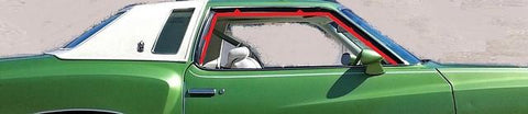 ROOFRAIL WEATHERSTRIPS, PAIR 73-77 A-BODY V rear glass