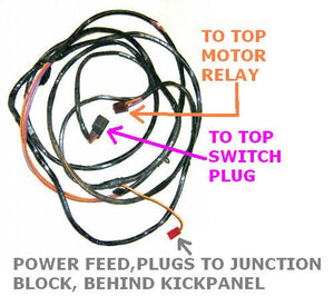 POWER TOP HARNESS, F-R 71-4 IM 88 LS CN, FROM SWITCH TO MOTOR