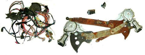 POWER WINDOW SET, 79-88 A-BODY G-BODY EL, 2 DOORS, w/MOTOR, WIRING SWITCHES
