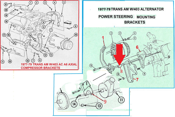 ALTERNATOR & POWER STEERING BRACKET SPACER, W/403, 77-79 TRANS AM