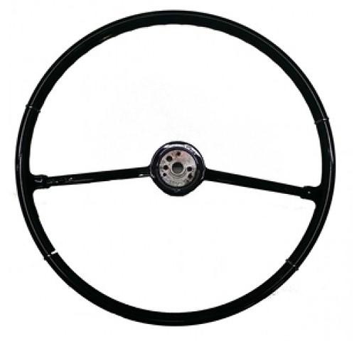 STEERING WHEEL, STANDARD, BLACK, PLASTIC, BARE WHEEL, REPRO