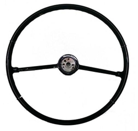 STEERING WHEEL, STANDARD, BLACK, PLASTIC, BARE WHEEL, REPRO