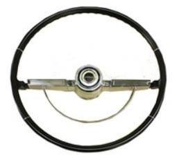 STEERING WHEEL, COMPLETE BLACK, REPRO