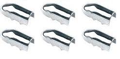 BUCKET SEAT CHROME END CAPS, 6 PCS, NEW, 66-72 GM CARS