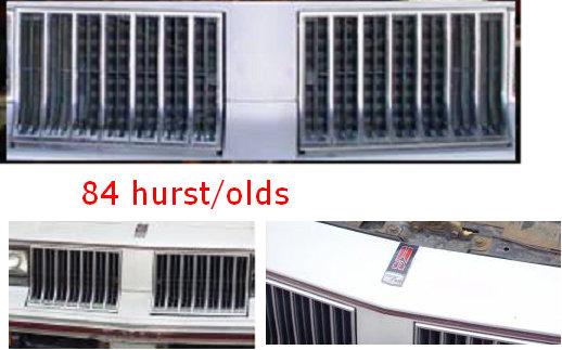 FRONT GRILLS, 84 HURST/OLDS, USED, PAIR