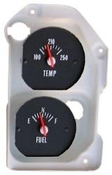 TEMPERATURE & FUEL GAUGES, w/SS, ON DASH, REPRO, GREEN LETTERS