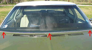 HOOD MOLDING, REAR, 73-4 CP IM, USED, MOUNTS ON REAR EDGE OF HOOD