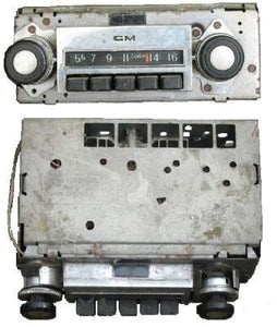 RADIO, ORIGINAL, AM, 67-72 TRUCK, PUSH BUTTON, w/KNOBS, GM, USED