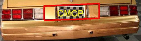 REAR LICENSE PLATE FILLER, 78 MC, REAR POCKET,  STEEL, USED