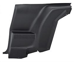 INSIDE QUARTER TRIM REAR ARM REST PANEL, LOWER, PLASTIC, RIGHT SIDE, BLACK, NEW