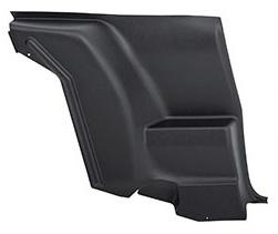 INSIDE QUARTER TRIM REAR ARM REST PANEL, LOWER, PLASTIC, LEFT SIDE, BLACK, NEW