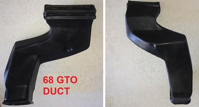 DASH CENTER VENT DUCT, FOR AC, USED, 68 GTO