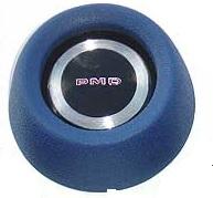 STEERING WHEEL HORN CAP, BRIGHT BLUE, WITH PMD LOGO, FOR SPORT WHEELS, REPRO