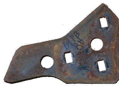 FRONT BUMPER BRACKET, RIGHT, TRIANGLE, USED, 69 FIREBIRD