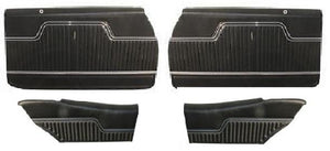 DOOR PANELS, FRONT & REAR, COUP, ASSEMBLY, ED, BLACK, 70-72 CHEVELLE