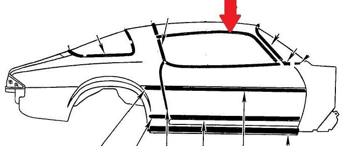 DRIP MOLDING ,RIGHT,PLASTIC, NEW, 70-81 CAMARO FIREBIRD