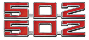 FENDER EMBLEMS "502" PAIR, 69-76 CHEVELLE CAMARO