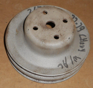 FAN PULLEY, 6 CYL 250" AC 2 GROOVE, USED, 76-79 CHEVY