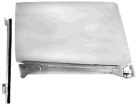 DOOR GLASS w/TRACK LEFT, NEW 66-67 GM A-BODY