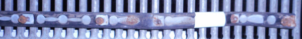 FRONT BUMPER IMPACT STRIP, USED 75 CUTLASS 442