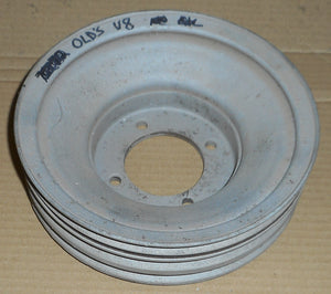 CRANK PULLEY, V8, 3 GROOVE, AC USED 73-77 OLDS V8