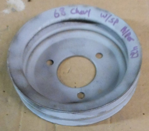 CRANK PULLEY, DEEP, 2 GROOVE, SP, HI-PERF, USED, 68 CHEVY 427