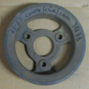 CRANK PULLEY ,DEEP 2 GROOVE, CAST IRON,NEW 65-67 CHEVY 427 396