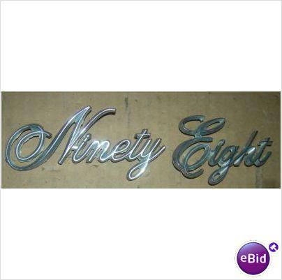 QUARTER PANEL EMBLEM, 71-4 OLDS 98 "NINETY EIGHT", USED