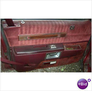 FRONT DOOR DOOR PANEL, RED, LH, 80-5 IMPALA, USED