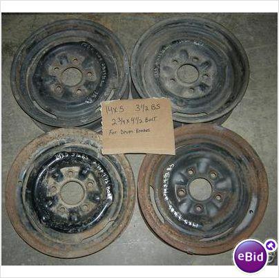 PLAIN STEEL WHEELS, 14" X 5", 4 USED RIMS, GM CARS