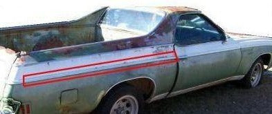 QUARTER MOLDING ,RIGHT CENTER LOWER 73-7 ELCAMINO