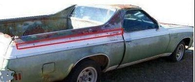 QUARTER MOLDING ,RIGHT CENTER UPPER 73-7 ELCAMINO