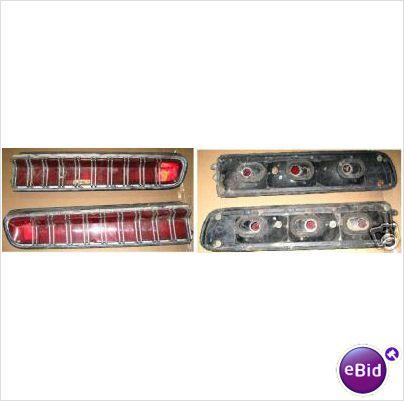 TAIL LIGHT HOUSING & BEZEL, 70 COUGAR, USED, PAIR
