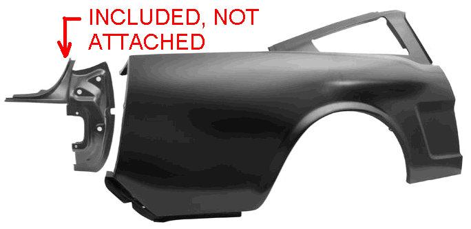 QUARTER PANEL, RH FASTBACK, OE, 64-6 MG, FULL, 1 PC, w/SAIL, REPRO