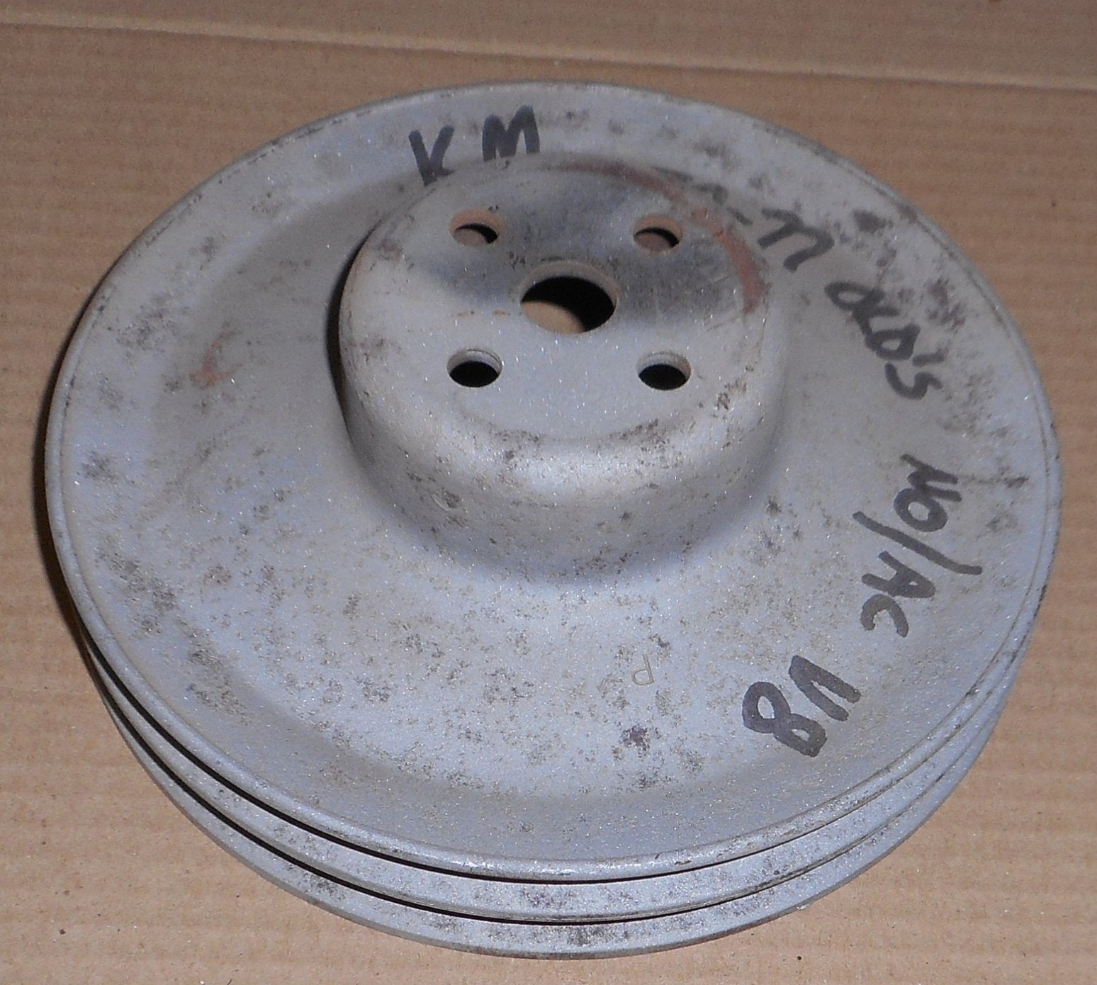 FAN PULLEY, V8 2 GROOVE, NO AC, USED, 70-77 OLDS